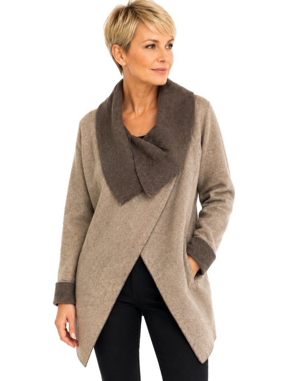 Chiaramente Italian Wool Shawl Neck Sweater